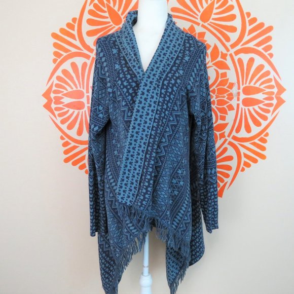 Disney Sweaters - Disney Parks Blue Mickey Shawl Sweater XL